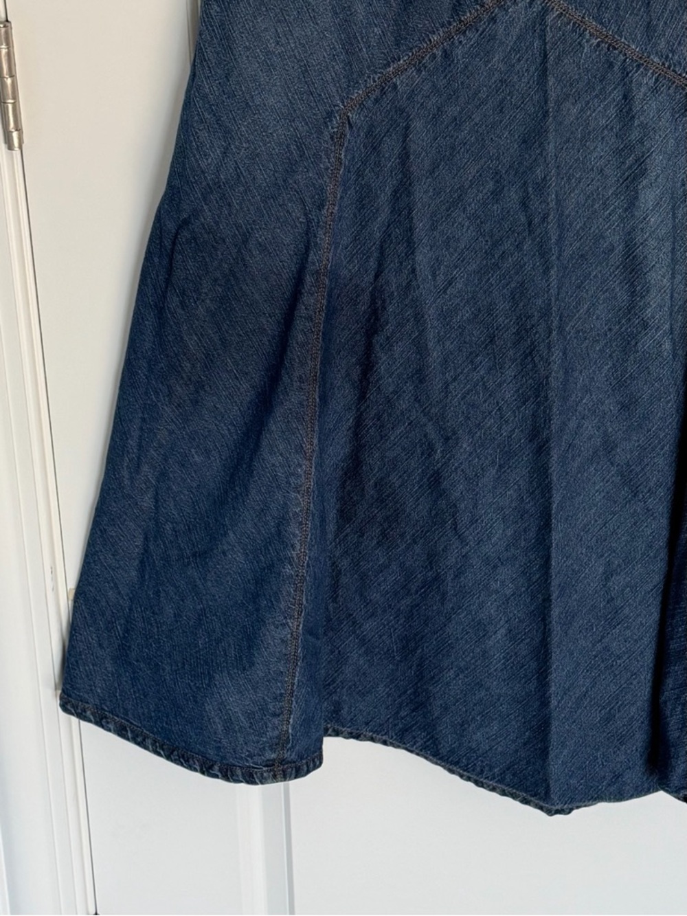 Lauren Ralph Lauren Dark Blue A-Line Denim Midi Skirt Size 8 39535 - Picture 4 of 12